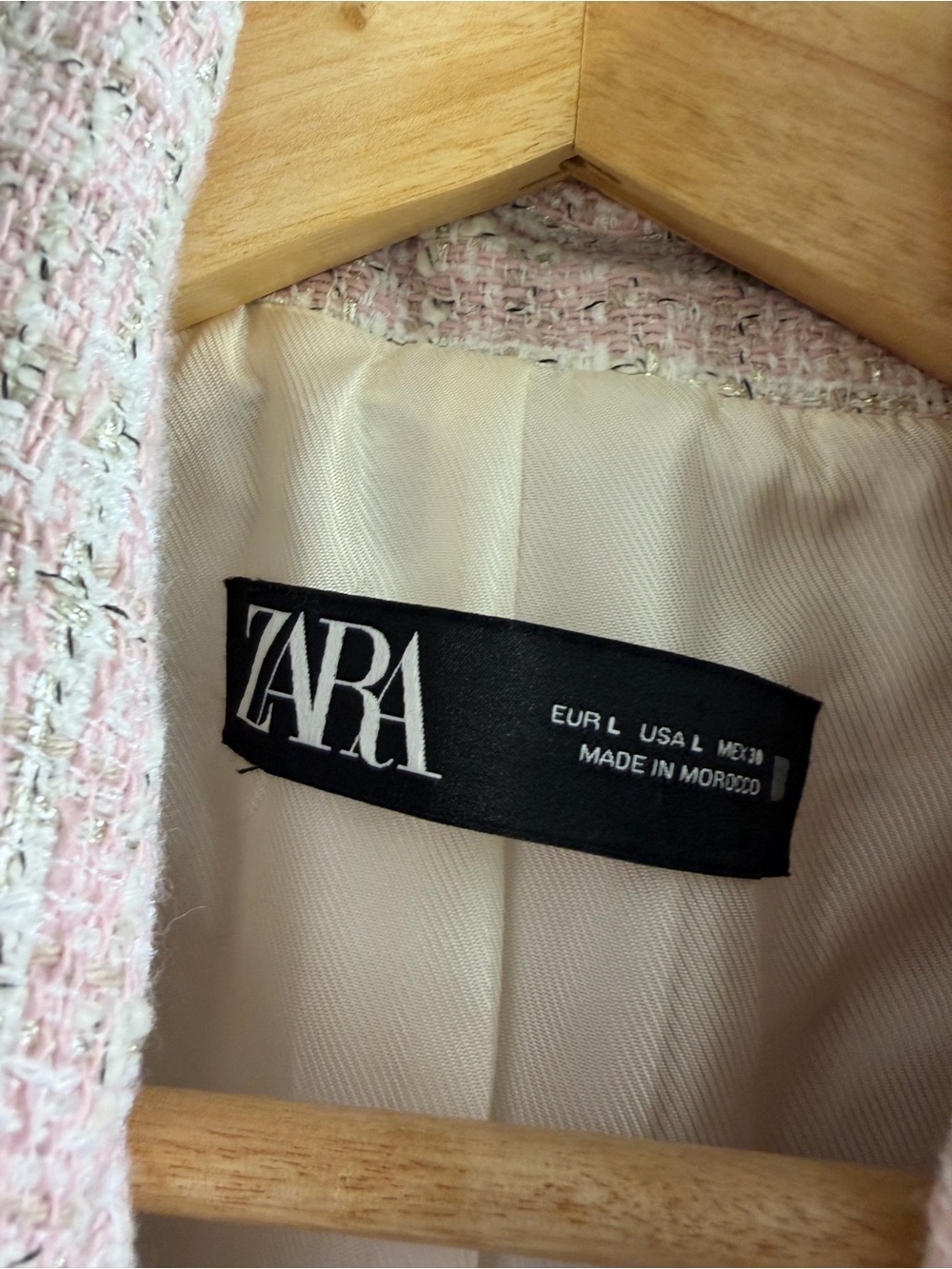 Zara Cream Tweed Double-Breasted Blazer - Picture 4 of 7
